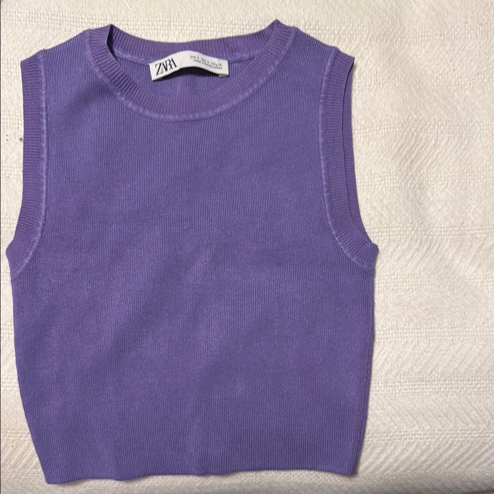 Zara Purple Knit Tank Top